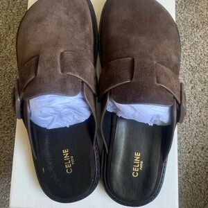 Celine Brown Suede Mules
